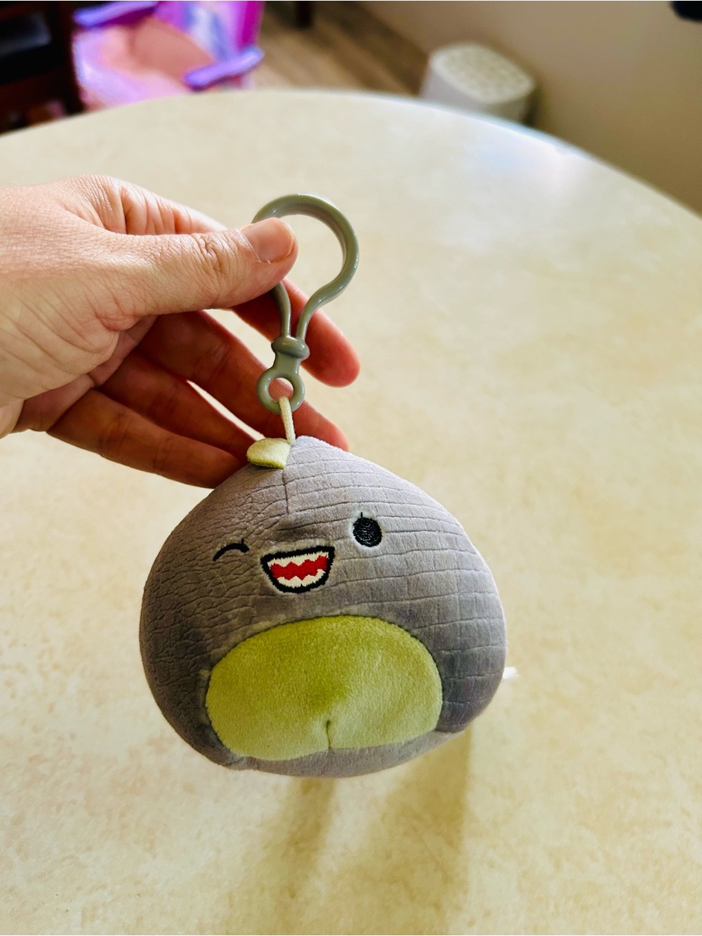 (3/$10) Dinosaur Squishmallow Clip-On Keychain Toy